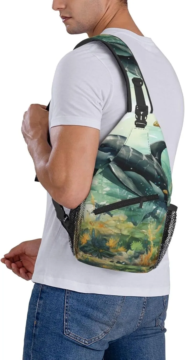 Crossbody Bag for Women Men The Whale Chest Bag Crossbody Sling Bag Adjustable Shoulder Bag