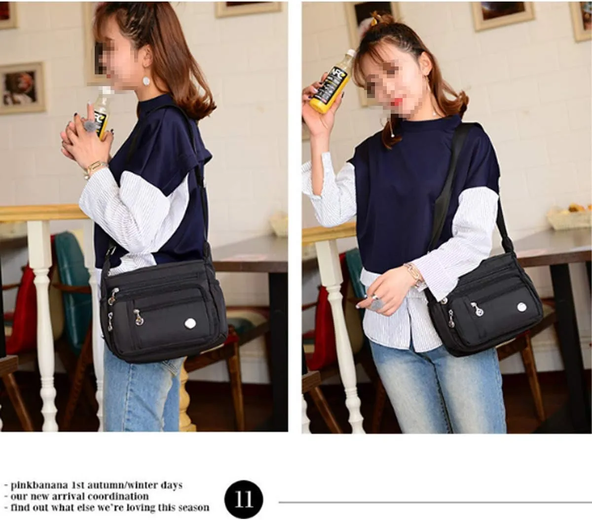 Crossbody Bag for Women Waterproof Shoulder Bag Messenger Bag Casual Nylon Purse Handbag Large