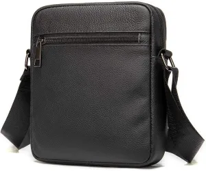 Crossbody Cell Phone Bag Leather for Men, Leather Satchel Sling Bag Carry Case Shoulder Messenger Bag Casual Daypack Wallet