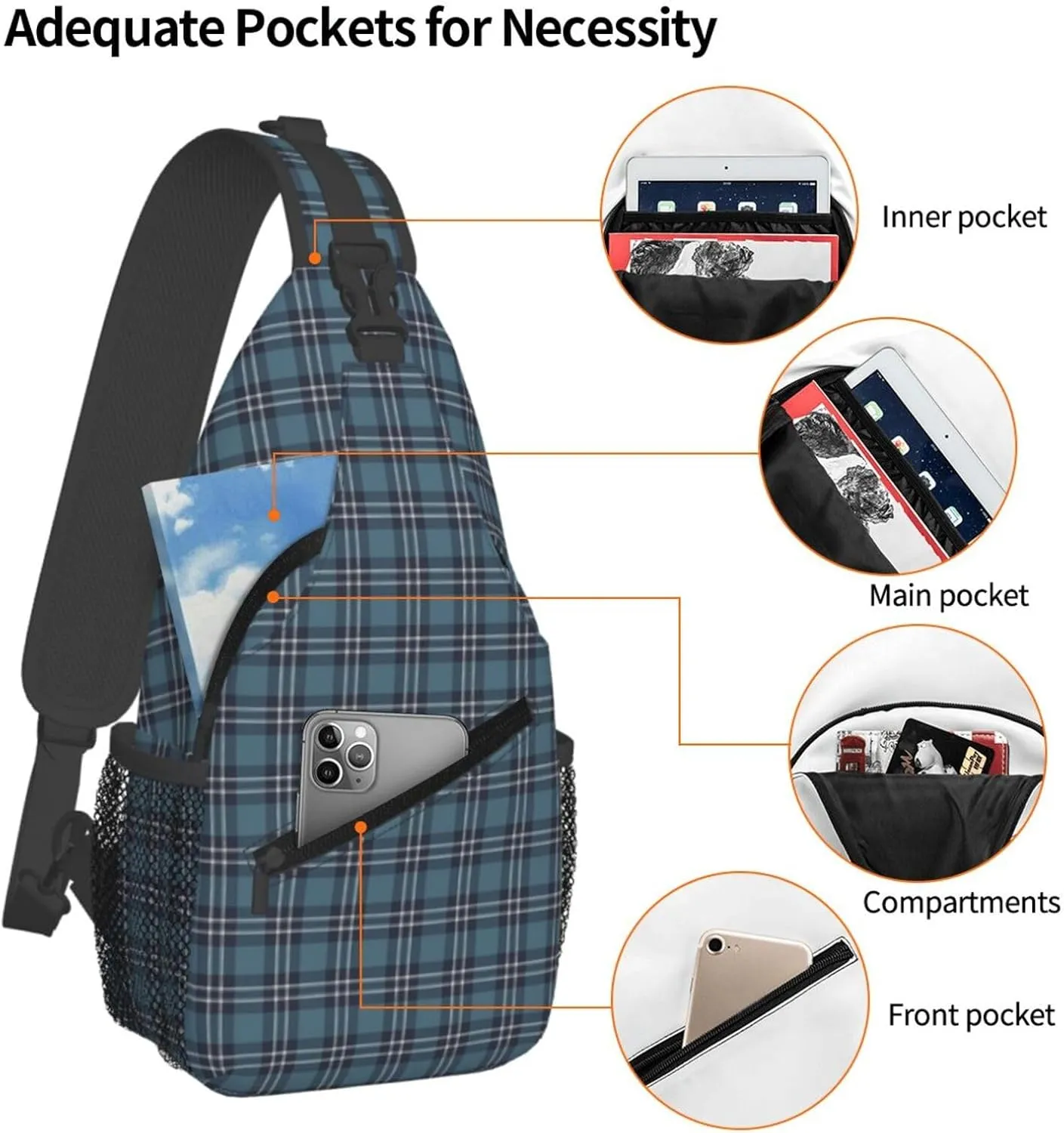 Crossbody Sling Backpack Clan Earl of St Andrews Tartan Shoulder Chest Bag Daypack for Traveling Sport