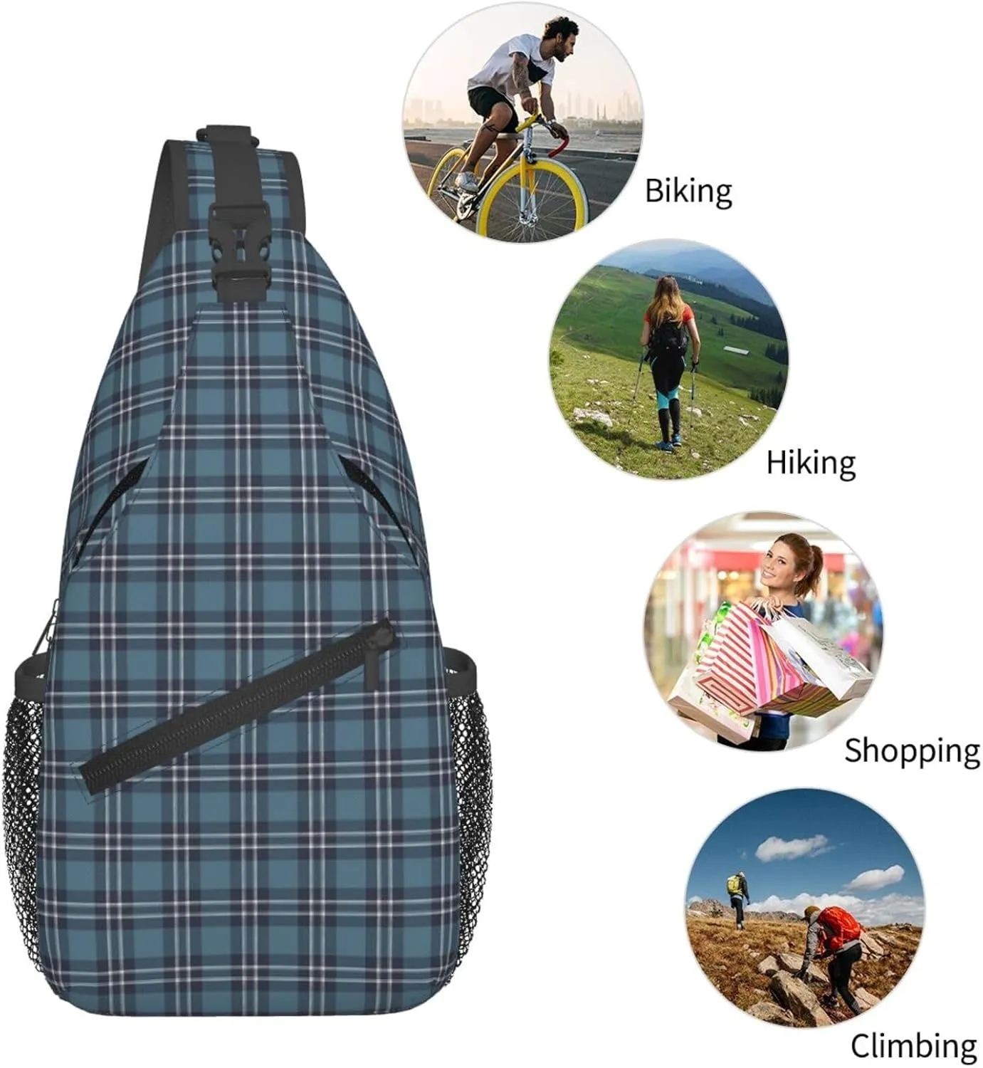 Crossbody Sling Backpack Clan Earl of St Andrews Tartan Shoulder Chest Bag Daypack for Traveling Sport