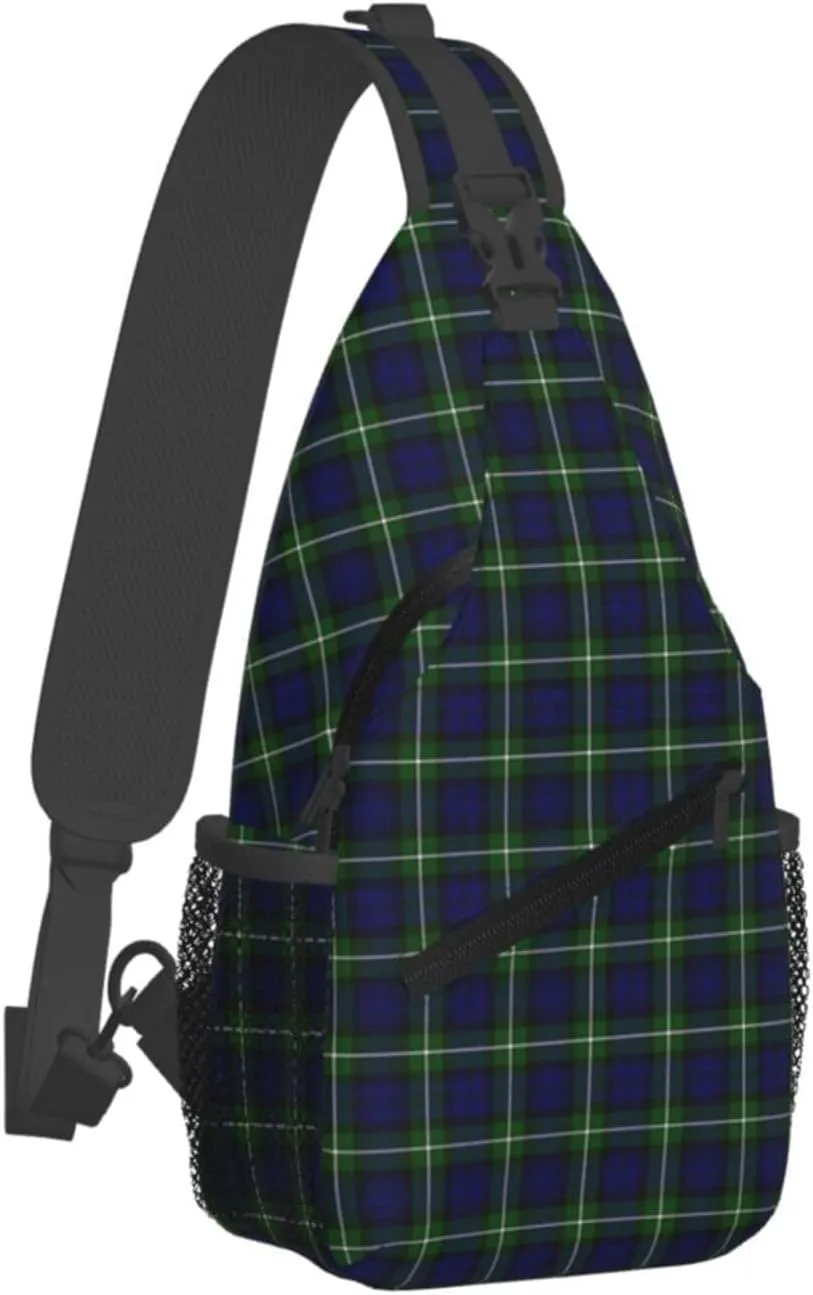 Crossbody Sling Backpack Clan Forbes Modern Tartan Shoulder Chest Bag Daypack for Traveling Sport