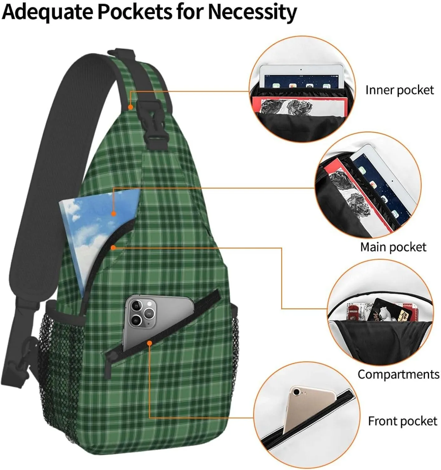 Crossbody Sling Backpack Clan MacDonald Lord of the Isles Hunting Tartan Shoulder Chest Bag Daypack for Traveling Sport