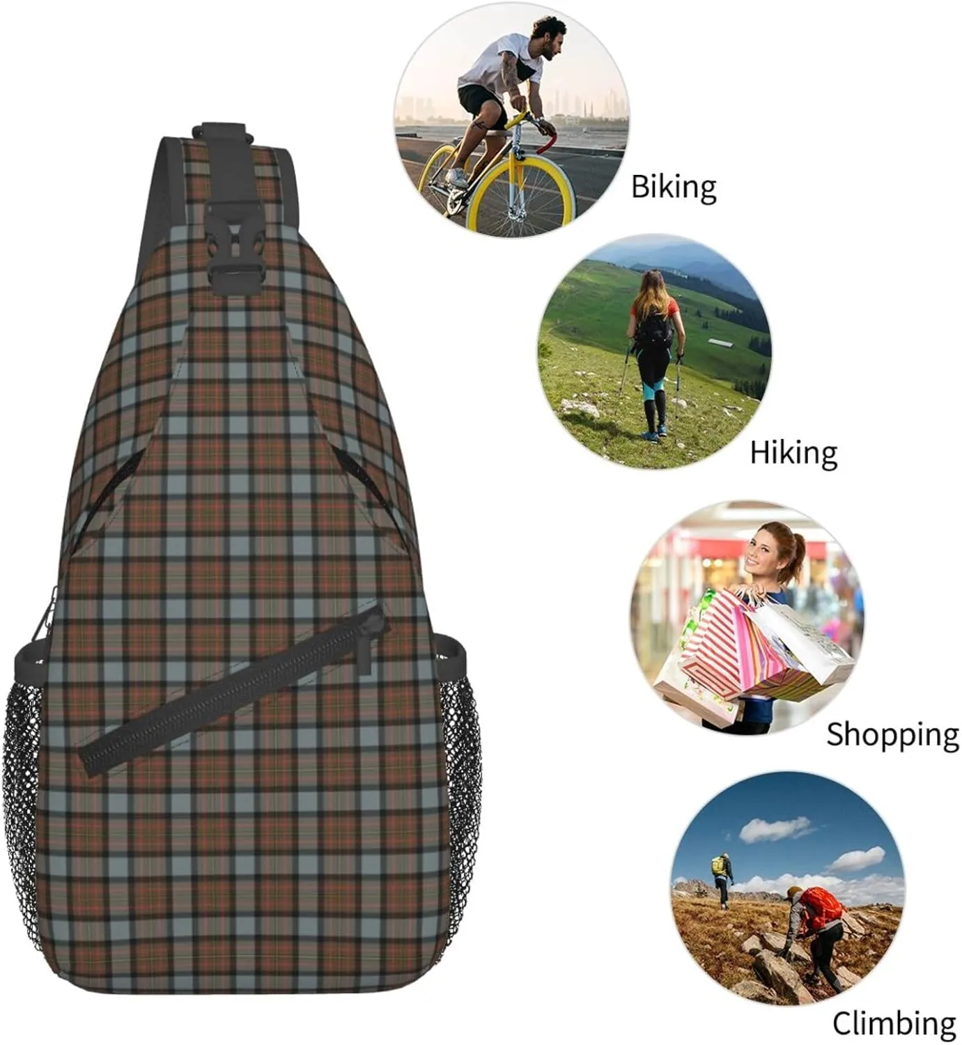 Crossbody Sling Backpack Clan MacLaren Weathered Tartan Shoulder Chest Bag Daypack for Traveling Sport