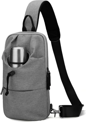 Crossbody Sling Backpack for Men Women Sling Bag Multipurpose Travel Hiking Cross Body Chest Bag (Gray)