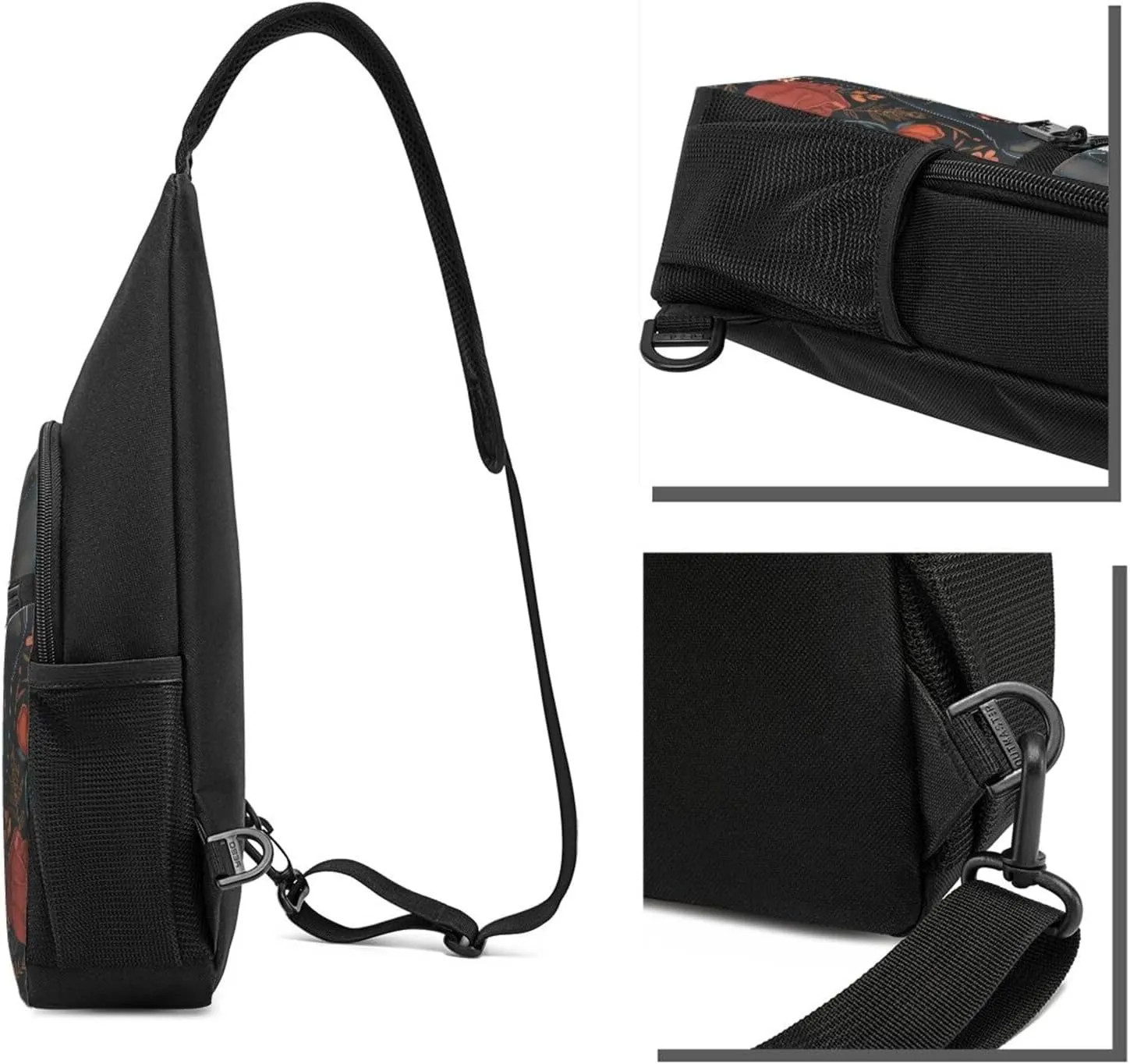 Crossbody Sling Backpack Sling Bag for Men Women Cross Chest Bag Shoulder Bag Boston Terrier Puppy Travel Hiking Daypack