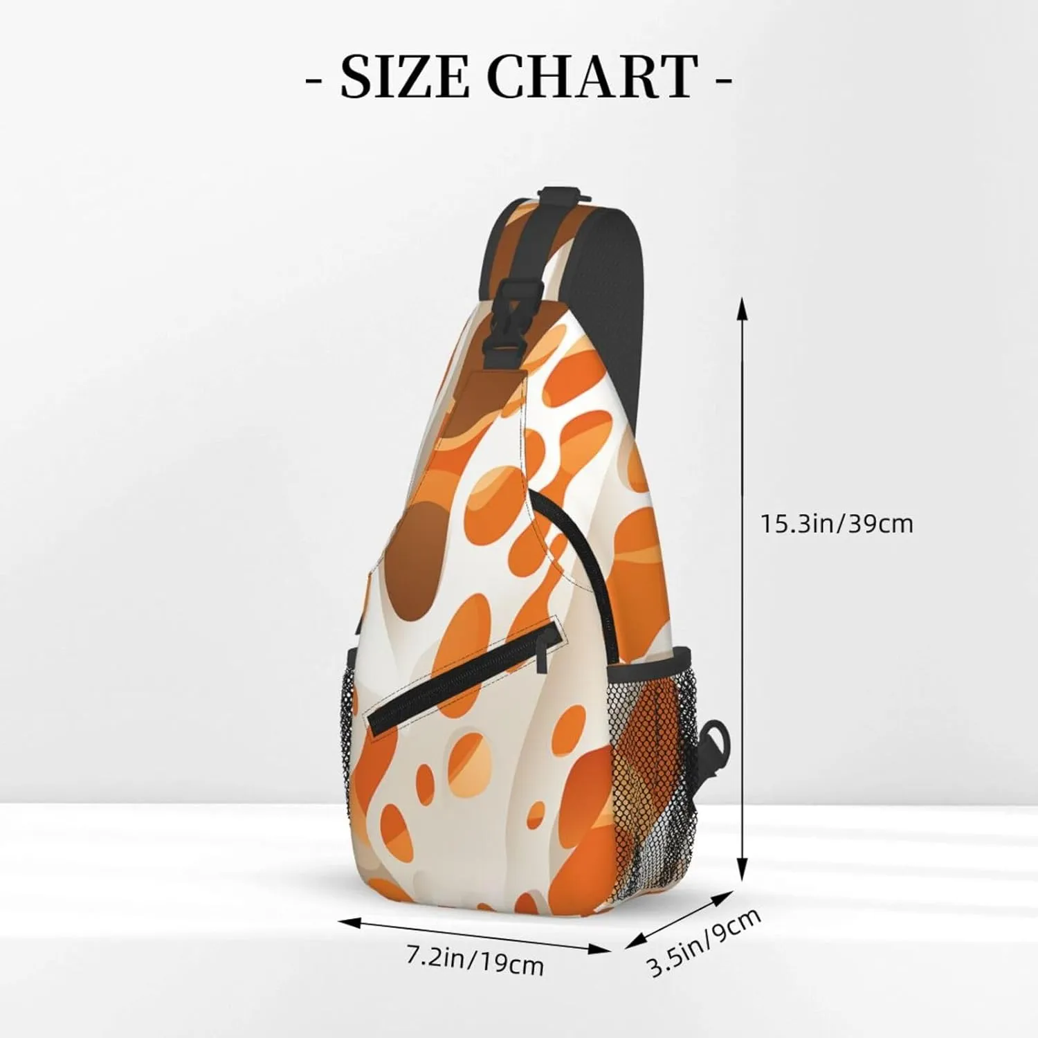 Crossbody Sling Backpack Sling Bag For Men Women Cross Chest Bag Shoulder Bag Brown And White Spots Travel Hiking Daypack