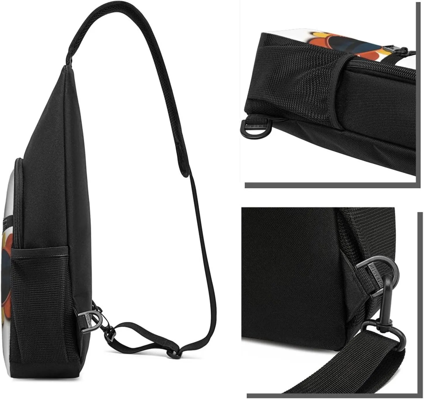 Crossbody Sling Backpack Sling Bag for Men Women Cross Chest Bag Shoulder Bag Flower sunglasses Travel Hiking Daypack