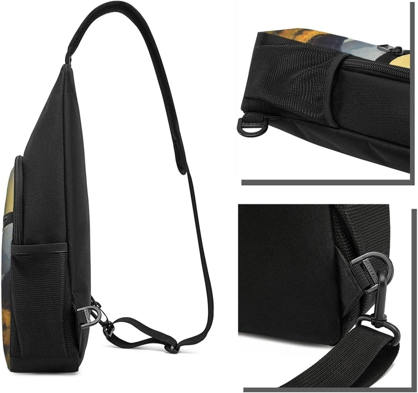 Crossbody Sling Backpack Sling Bag for Men Women Cross Chest Bag Shoulder Bag Golden valley landscape Travel Hiking Daypack