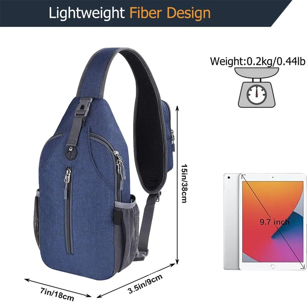 Crossbody Sling Bag Chest Daypack Small Shoulder Backpack Casual Multipurpose for Hiking Travel Men Women