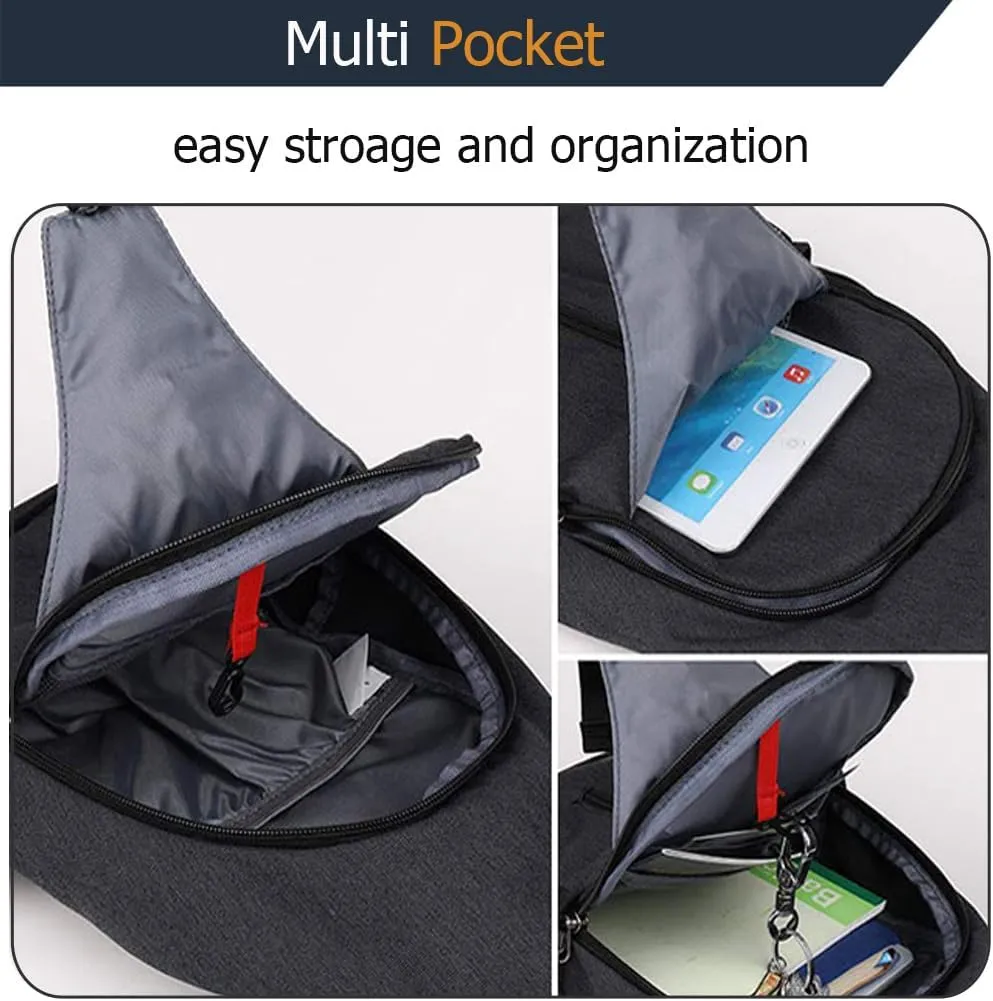 Crossbody Sling Bag Chest Daypack Small Shoulder Backpack Casual Multipurpose for Hiking Travel Men Women