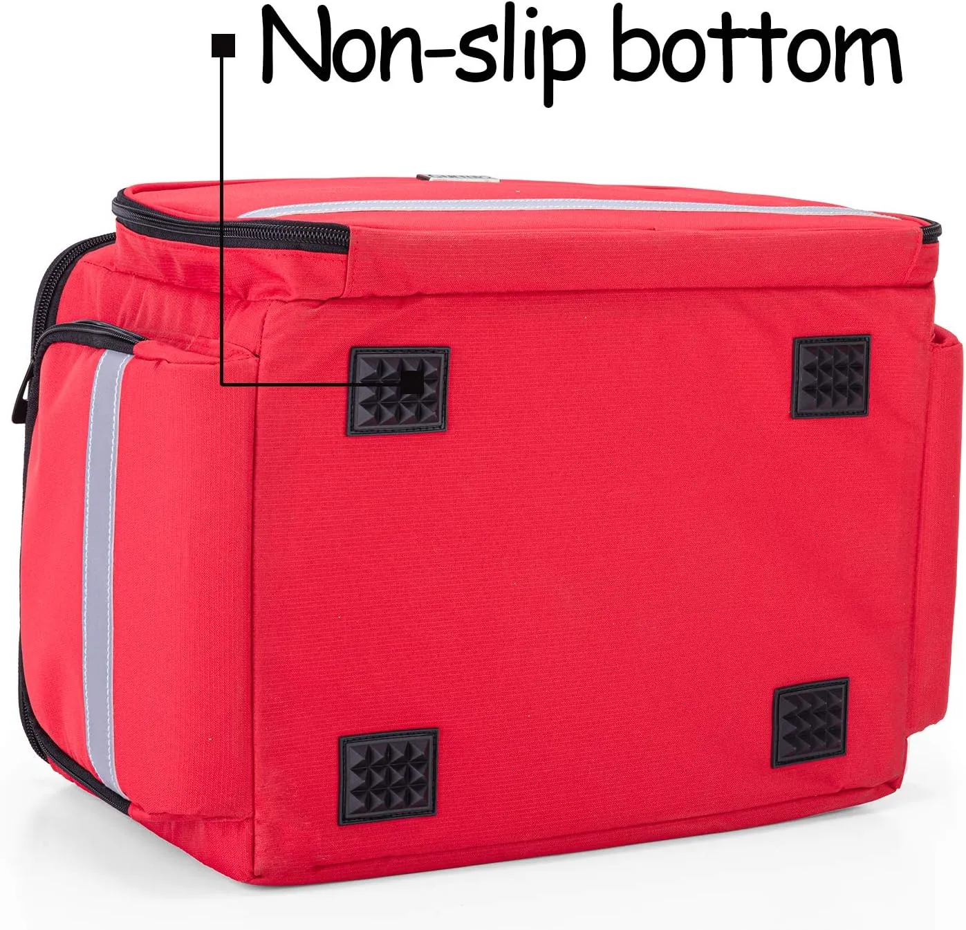 CURMIO Nurse Bag, Medical Bag Clinical Bag with Inner Dividers and No-Slip Bottom for Home Visits, Health Care, Hospice, For Nursing Students, Physical Therapists, Doctors,Red (Patent Pending)