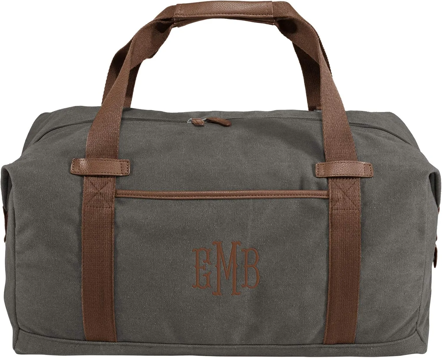 Custom Canvas Duffel Bag for Men Women - Add Your Monogram - Personalized Weekender Bag for Gym, Overnight, Travel
