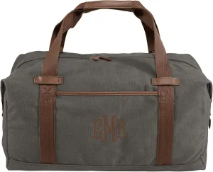 Custom Canvas Duffel Bag for Men Women - Add Your Monogram - Personalized Weekender Bag for Gym, Overnight, Travel