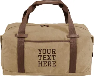 Custom Canvas Duffel Bag for Men Women - Add Your Name - Personalized Weekender Bag for Gym, Overnight, Travel