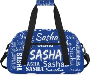 Custom Dance Gym Bags for Women, Personalized Name Sport Duffel Bag Weekender Bags Travel Duffel Bag Cobalt Blue Gifts