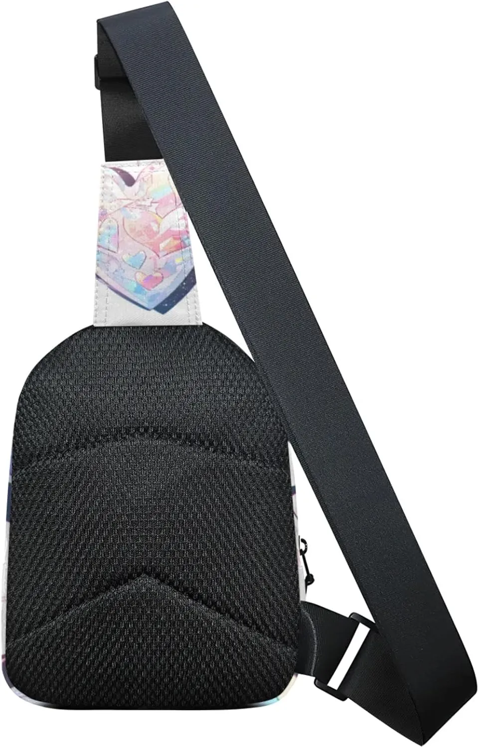 Custom Sling Bag Heart Cute Cross Body Customize Chest Bag Fashion Rhinestone Daypack for Outdoors Travel Hiking Sports