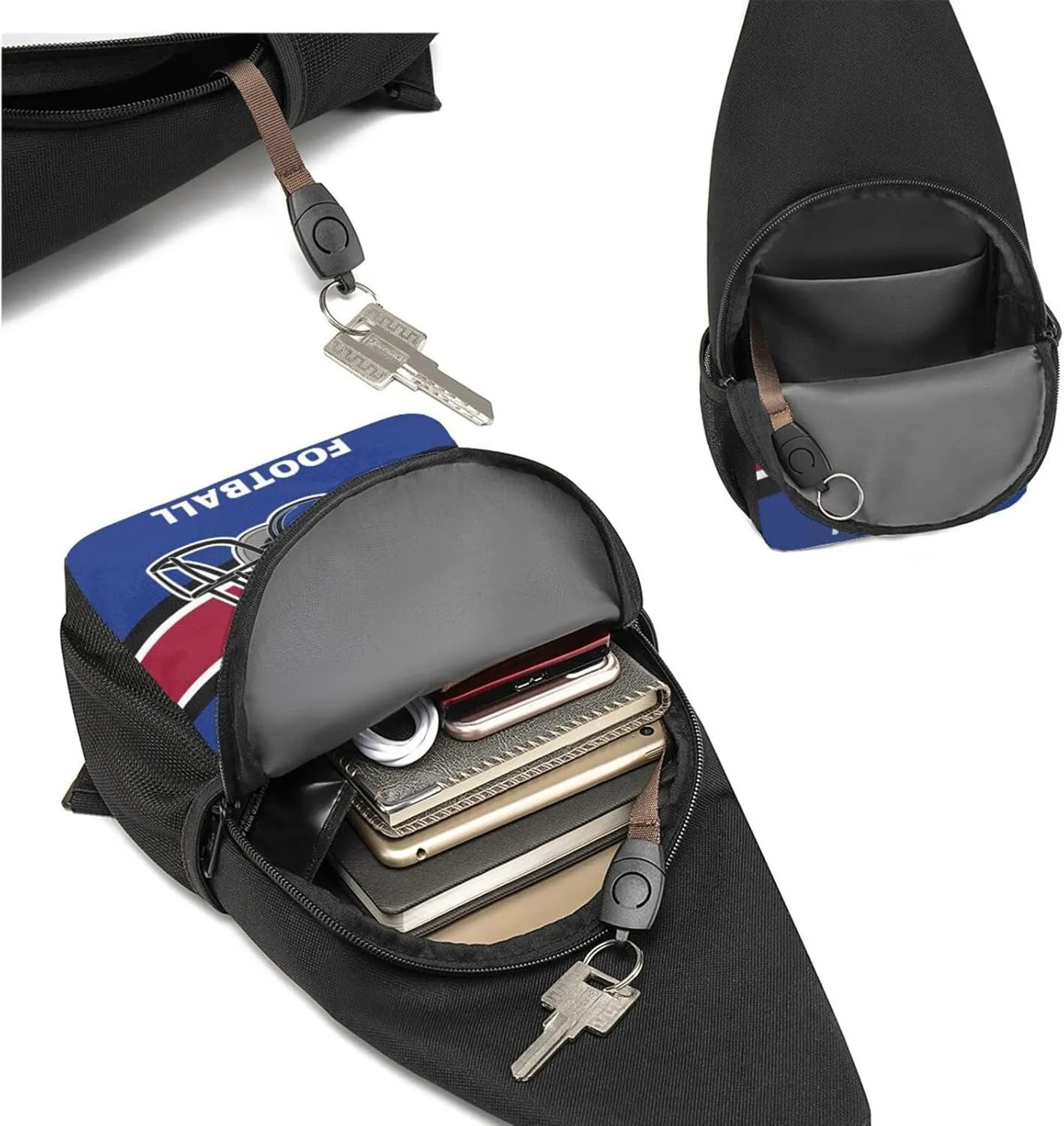 Custom Sling Bag, Personalized Buffalo Crossbody Bags for Men Women, Customize Name and Number Sling Shoulder Backpack, Chest Bag Hiking Travel Daypack for Outdoor
