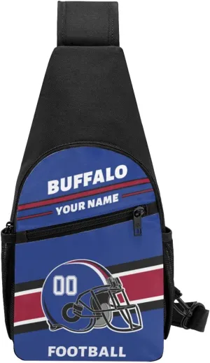 Custom Sling Bag, Personalized Buffalo Crossbody Bags for Men Women, Customize Name and Number Sling Shoulder Backpack, Chest Bag Hiking Travel Daypack for Outdoor
