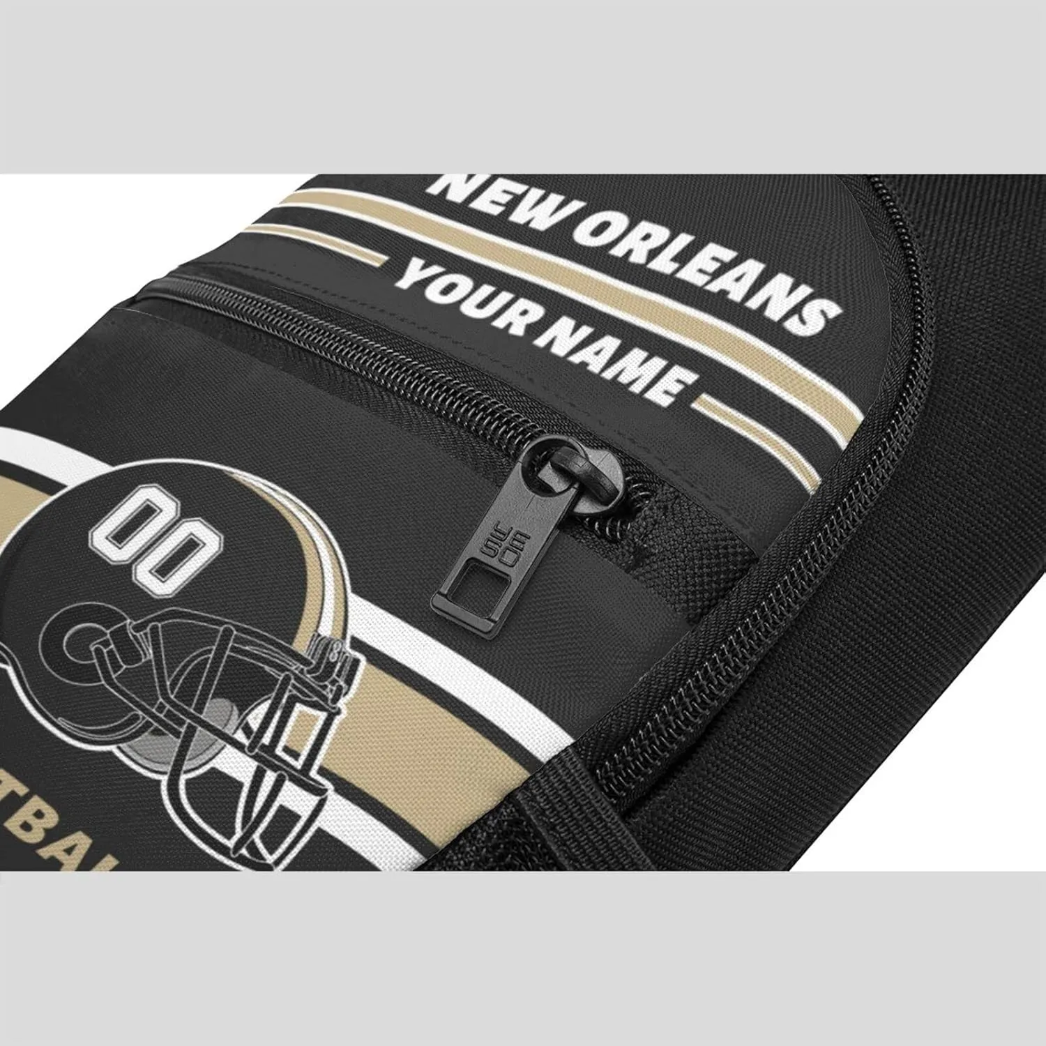 Custom Sling Bag, Personalized New Orleans Crossbody Bags for Men Women, Customize Name and Number Sling Shoulder Backpack, Chest Bag Hiking Travel Daypack for Outdoor