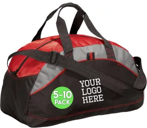 Custom Sport Duffel Bag for Men Women (Contrast Medium), 5 or 10 Pack - Add Your Logo - Personalized Weekender Bag for Gym