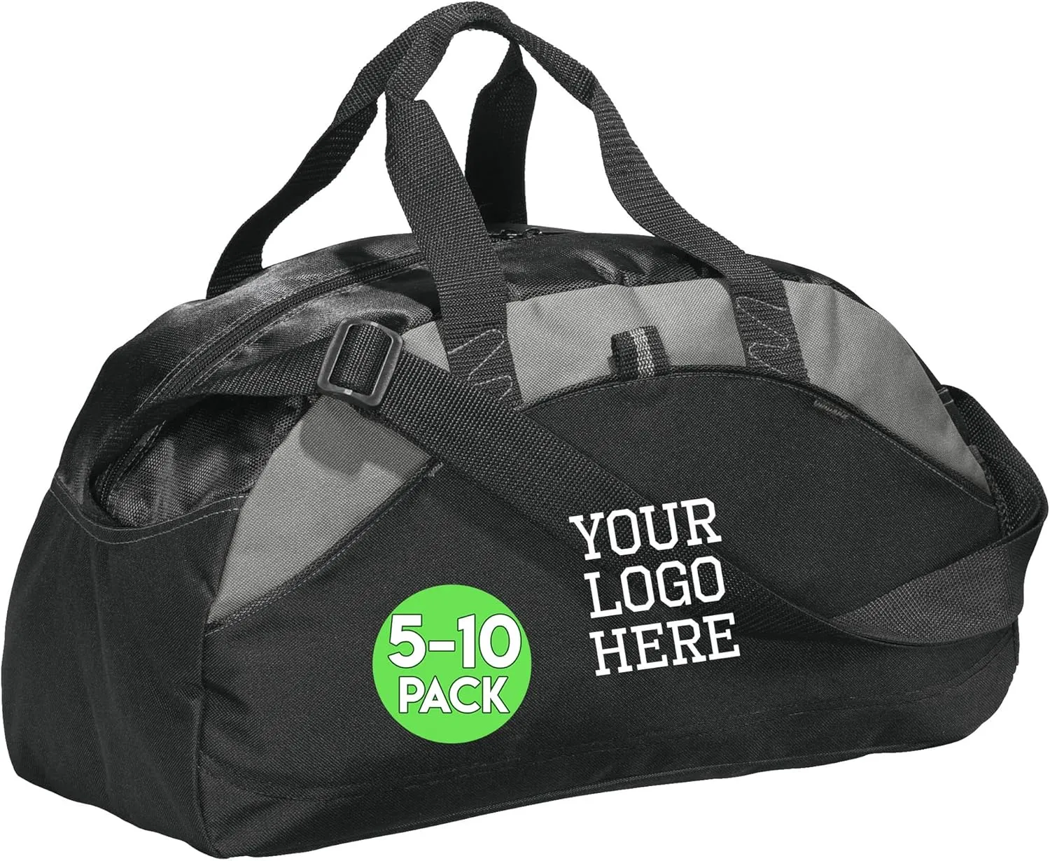 Custom Sport Duffel Bag for Men Women (Contrast Medium), 5 or 10 Pack - Add Your Logo - Personalized Weekender Bag for Gym