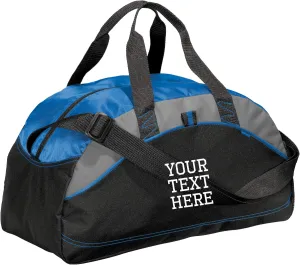 Custom Sport Duffel Bag for Men Women (Contrast Medium) - Add Your Name - Personalized Weekender Bag for Gym, Overnight, Travel