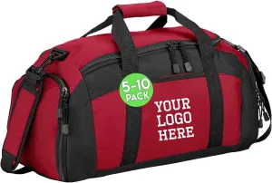 Custom Sport Duffel Bag for Men Women (Gym Bag) 5 or 10 Pack - Add Your Logo - Personalized Weekender Bag for Gym