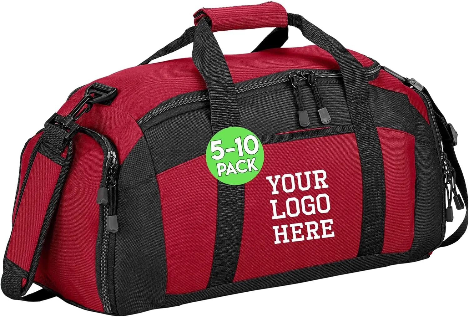Custom Sport Duffel Bag for Men Women (Gym Bag) 5 or 10 Pack - Add Your Logo - Personalized Weekender Bag for Gym