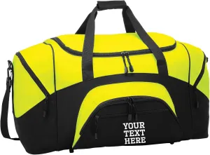 Custom Sport Duffel Bag for Men Women (Standart Colorblock) - Add Your Name - Personalized Weekender Bag for Gym, Overnight, Travel