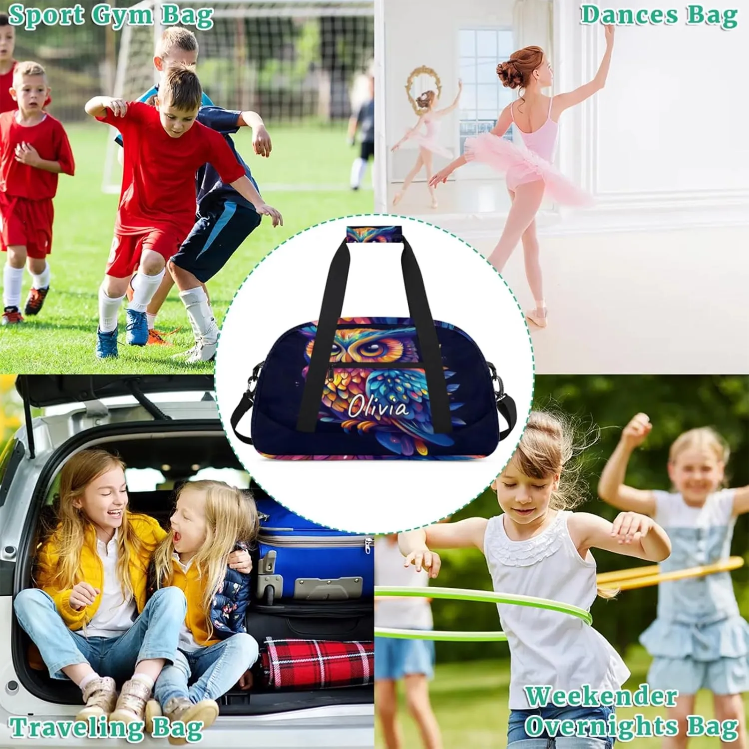 Custom Sports Gym Bag Personalized Name Travel Duffel Bag
