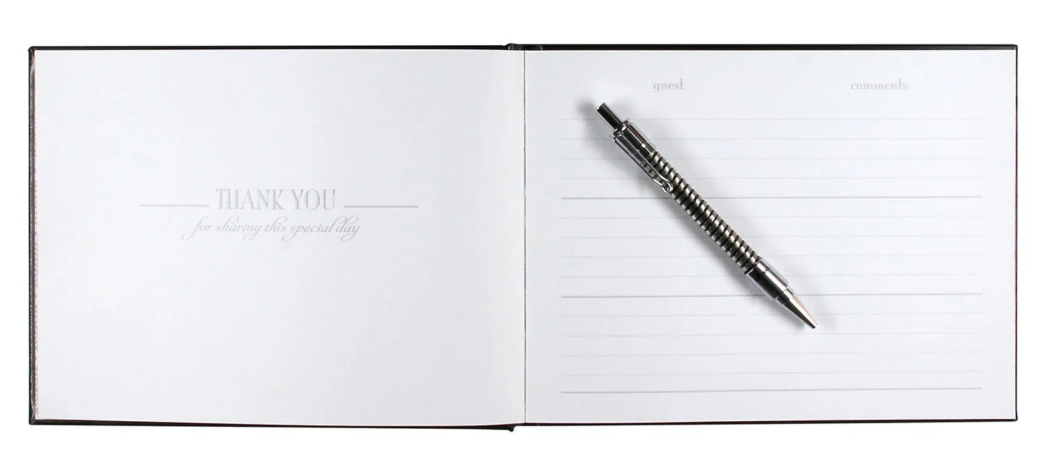 CUSTOMIZABLE BLACK LEATHER GUEST BOOK