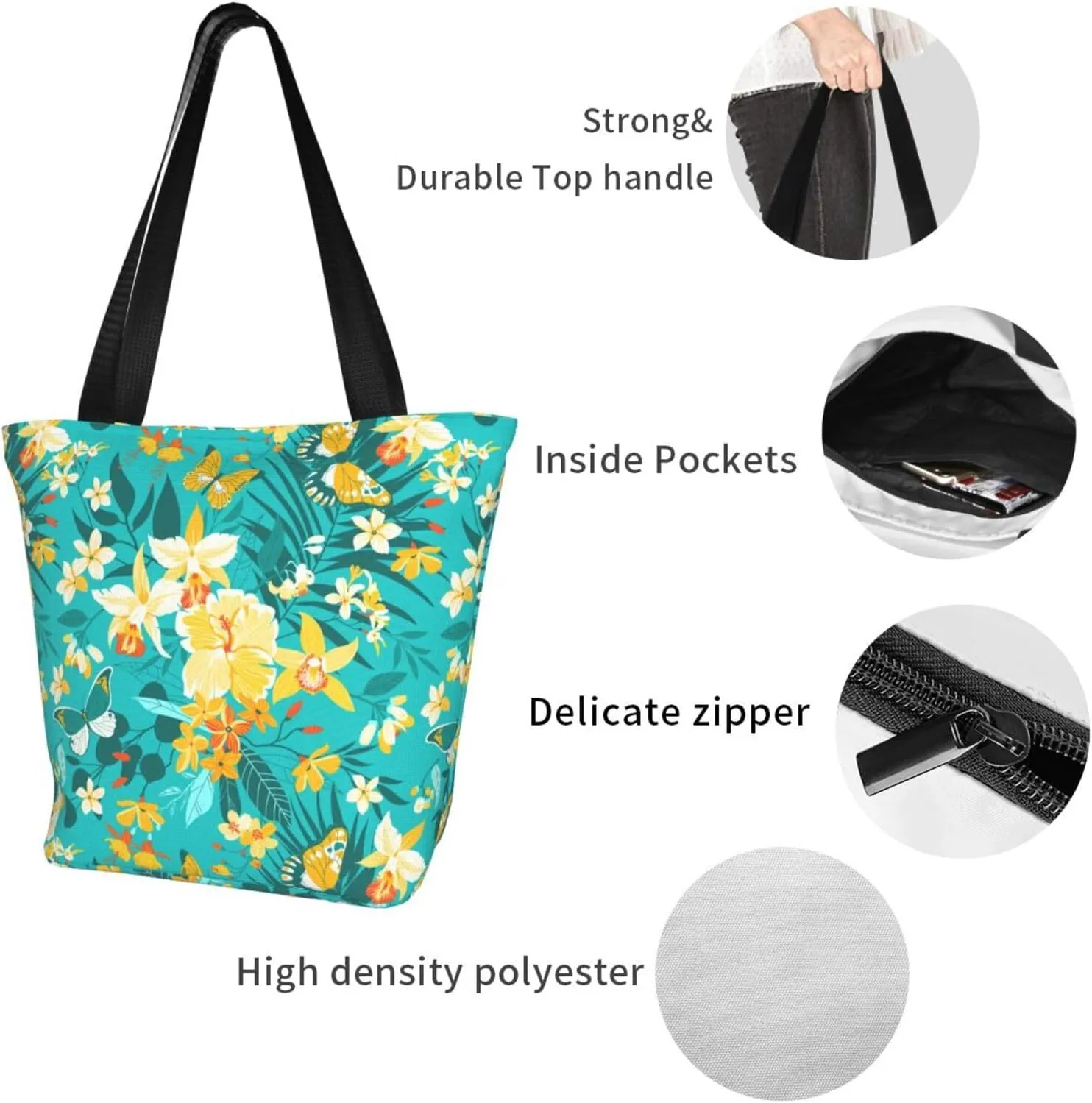 Cute Automobile Doodle Excavator Truck Women's Tote Bag Lightweight Shopping Handbag Travel Shoulder Bag With Zipper