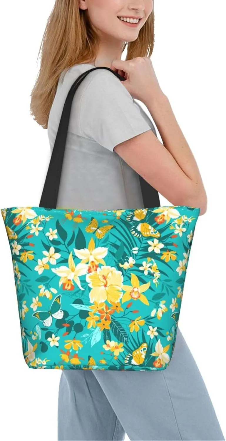 Cute Automobile Doodle Excavator Truck Women's Tote Bag Lightweight Shopping Handbag Travel Shoulder Bag With Zipper