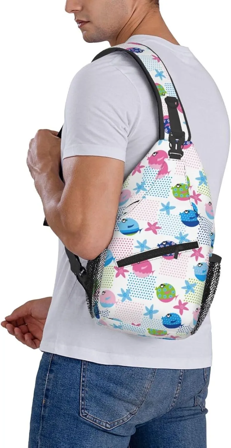 Cute bee flower Chest Bags Crossbody Sling Bag Shoulder Bag Travel Hiking Daypack For Men Women