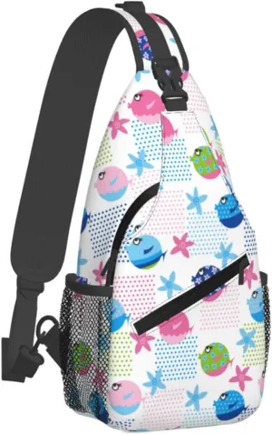 Cute bee flower Chest Bags Crossbody Sling Bag Shoulder Bag Travel Hiking Daypack For Men Women