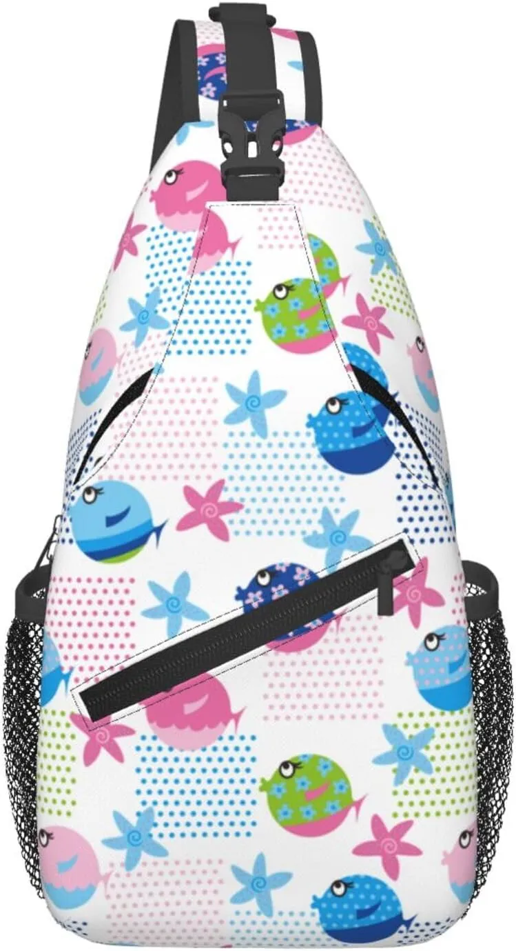 Cute bee flower Chest Bags Crossbody Sling Bag Shoulder Bag Travel Hiking Daypack For Men Women