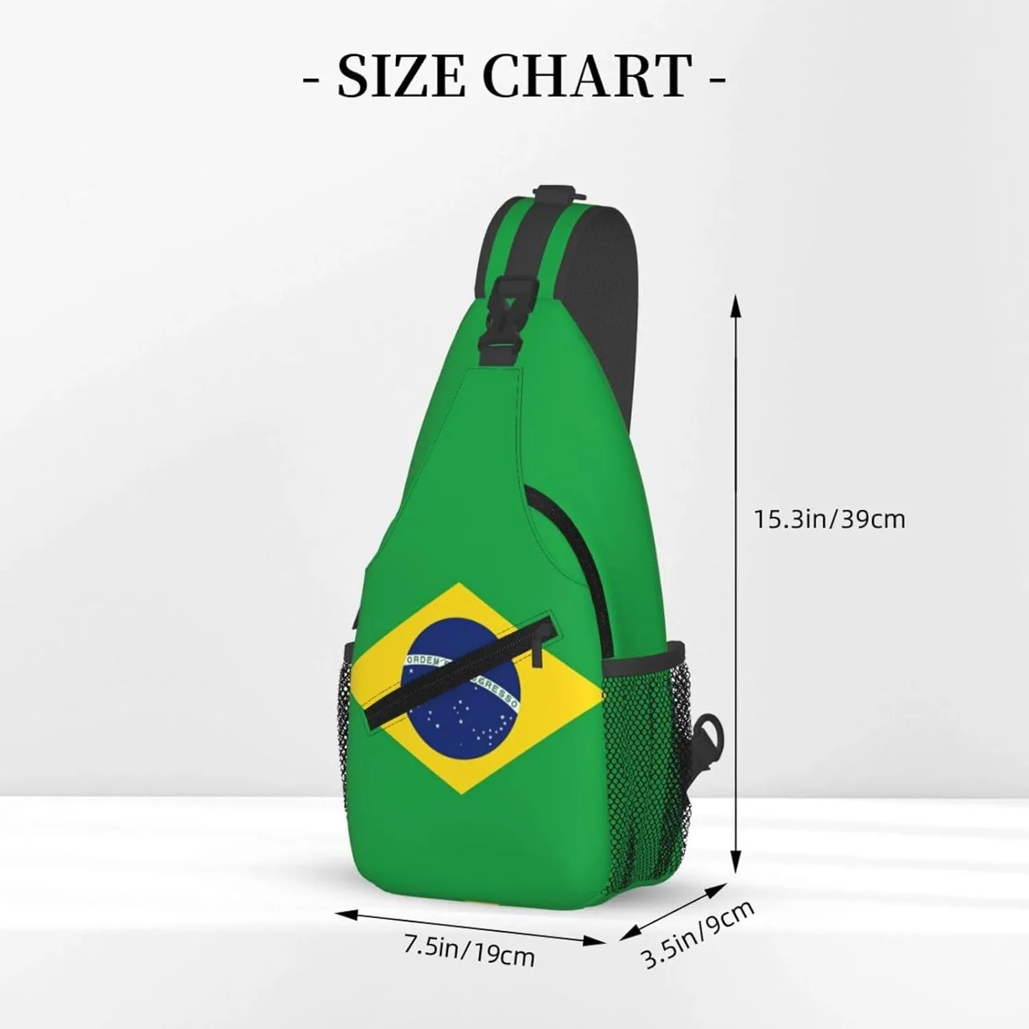 Cute Brazil Flag Sling Backpack Multipurpose Crossbody Sling Bag Travel Hiking Crossbody Shoulder Bag Backpack