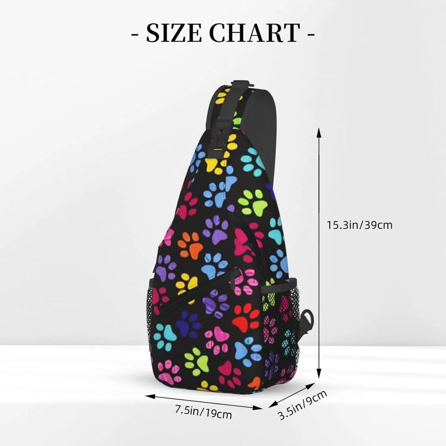 Cute Dog Paw Print Sling Bag Crossbody Bags Backpacks Dog Paw Chest Bag for Women Men Working, Shopping