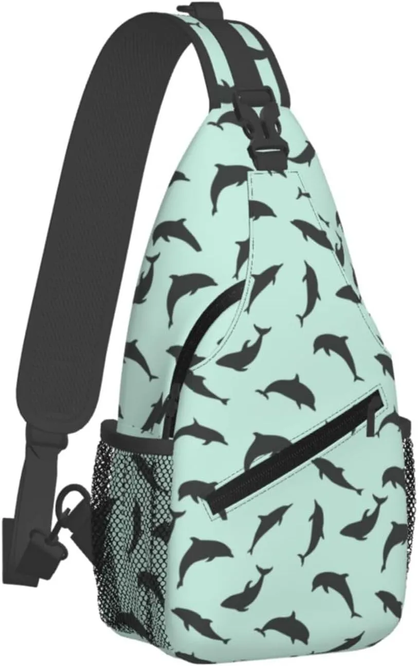 Cute Dolphin Crossbody Bag Cute Shoulder Bag Backpack Cute Dolphin Sling Bag Chest Casual Daypack Bag