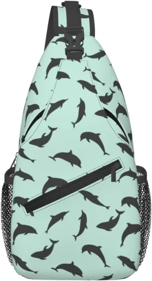 Cute Dolphin Crossbody Bag Cute Shoulder Bag Backpack Cute Dolphin Sling Bag Chest Casual Daypack Bag