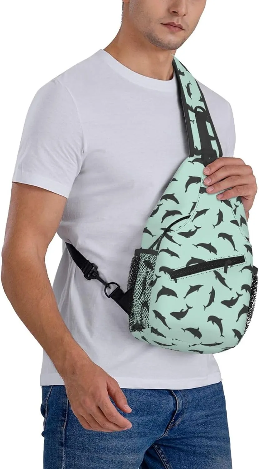 Cute Dolphin Crossbody Bag Cute Shoulder Bag Backpack Cute Dolphin Sling Bag Chest Casual Daypack Bag