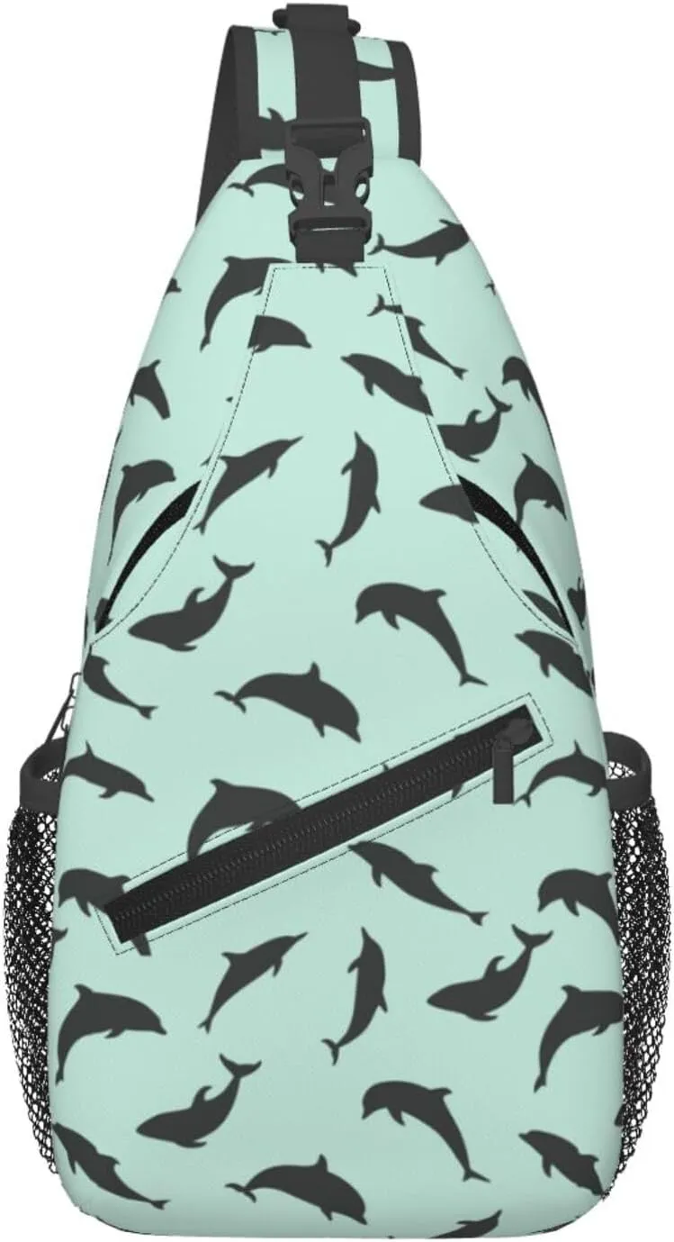 Cute Dolphin Crossbody Bag Cute Shoulder Bag Backpack Cute Dolphin Sling Bag Chest Casual Daypack Bag