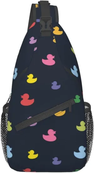 Cute Duck Print Sling Backpack Travel Hiking Daypack Cute Duck Crossbody Casual Shoulder Bag