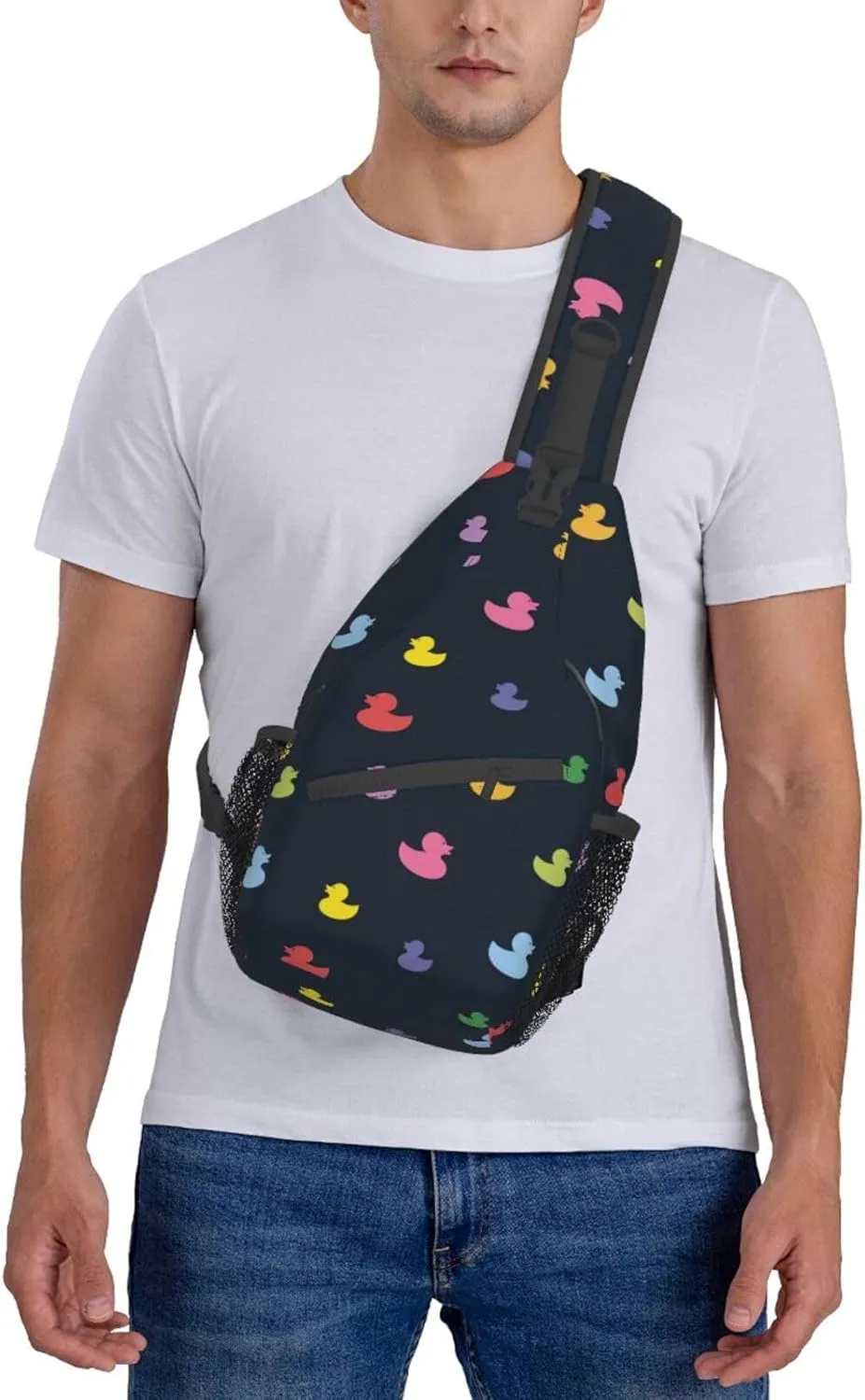 Cute Duck Print Sling Backpack Travel Hiking Daypack Cute Duck Crossbody Casual Shoulder Bag