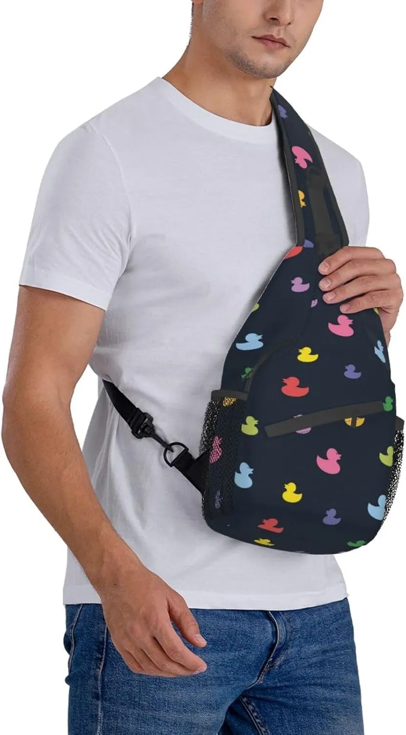 Cute Duck Print Sling Backpack Travel Hiking Daypack Cute Duck Crossbody Casual Shoulder Bag