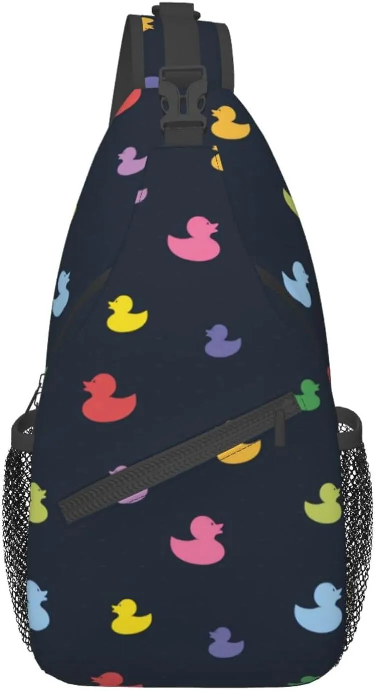 Cute Duck Print Sling Backpack Travel Hiking Daypack Cute Duck Crossbody Casual Shoulder Bag