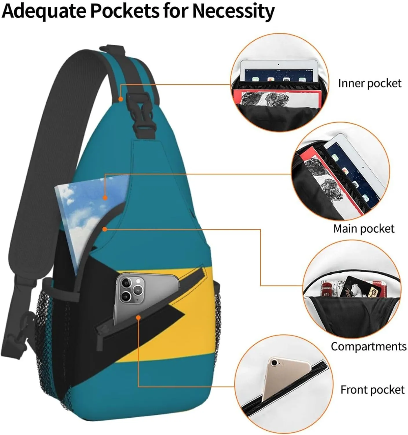 Cute Flag Sling Bag Crossbody Backpack Patriotic Flag Travel Hiking Daypack Shoulder Chest Bag for Women Men