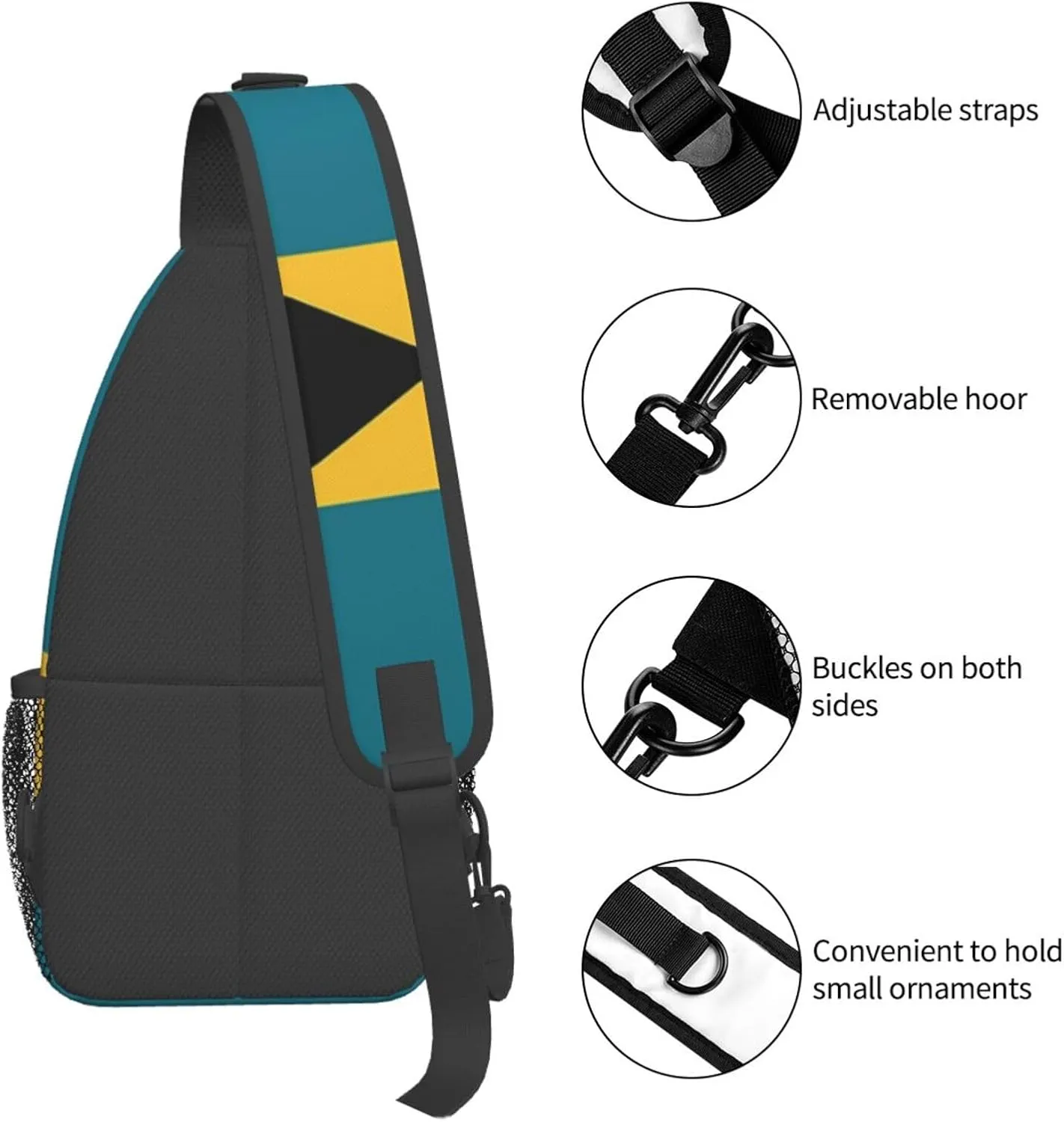 Cute Flag Sling Bag Crossbody Backpack Patriotic Flag Travel Hiking Daypack Shoulder Chest Bag for Women Men