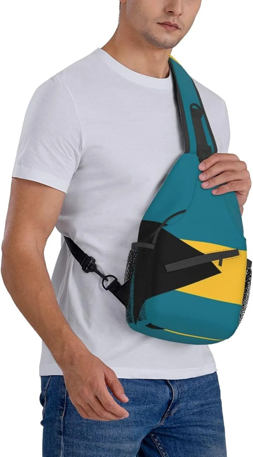 Cute Flag Sling Bag Crossbody Backpack Patriotic Flag Travel Hiking Daypack Shoulder Chest Bag for Women Men